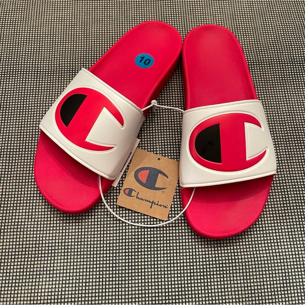 Men's NEW Champion sandals. Sizes 10 and 11 are both available.